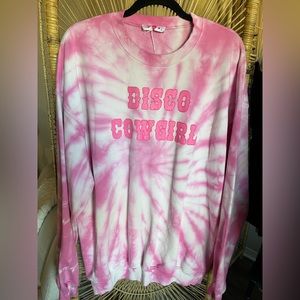 Buddy Love disco cowgirl oversized tie dye sweatshirt